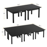 Tribesigns 6.57 ft Conference Table for 6 People, Wooden Small Square Meeting Seminar Table, Modern Boardroom Desk with Solid Wood Legs and Thickened Tabletop for Office Conference Room (2, Black)