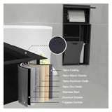 This WallMounted Stainless Steel Storage Shelf for Toilet Paper Trash Bin and ToiletriesPerfect for Kitchen