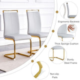 CTPNMCIN Modern Dining Table Set for 6, 55'' Dining Room Table Set with 6 Faux Leather Chairs
