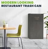 Commercial Trash Can 40 Gallon, Garbage Receptacle Indoor with Tray Holder for Restaurants, Cafeterias (Espresso Black)