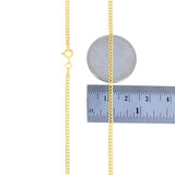 Nuragold 10K Real Yellow Gold Cuban Curb Solid Italian Link Chain Necklace