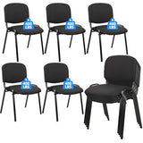Cloth Fabric Guest Reception Chair with Upholstered Thickene Seat and Back Support