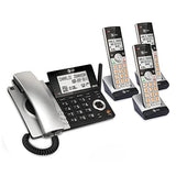 Expandable Corded/Cordless Phone with Smart Call Blocker, Silver/Black with 3 Handsets AT&T