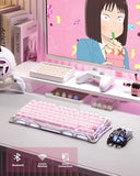 GravaStar Mercury K1 75% Pink Wireless Keyboard, Aluminum Alloy Exoskeleton Design Mechanical Gaming Keyboard