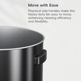 EKO Urban 32 Gallon Round Black Stainless Steel Open Top Waste Bin