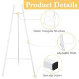 CroBlissful White 50" Easel Stand for Wedding Sign Adjustable 3Tier Height Display Easel with Chain Heavy Duty