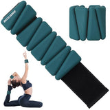 Ankle Weights Set of 2 (1 lb Each) Adjustable Wrist Weights for Women Men Wearable Arm Leg Weight for Pilates, Running, Walking, Workout, Yoga, Deep Emerald
