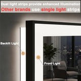 EchosLife 72x32 LED Bathroom Vanity Mirror - Black Aluminum Framed