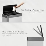 Automatic Large Kitchen Trash Can Touchless, Stainless Steel