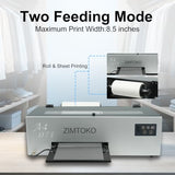ZIMTOKO A4 L805 DTF Printer with Roll Feeder, Oven & Laptop Bundle