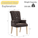 adochr Upholstered Fabric Accent Dining Chair, Elegant Tufted Club Dining Room