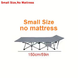 59in, Extra-Large Folding Outdoor Camping Bed with Mattress, Portable Folding Guest Bed, Heavy-Duty Sleeping bedwith Storage Bag, Suitable for Travel and Leisure (Gry Without Mattress)