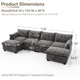 Modular Sectional Couch for Living Room, U Shaped Comfy Sofa