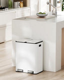 Hands-Free Kitchen Garbage Bin, Recycle Waste Dustbin, Soft-Close Lid, 2 Buckets,Foot Pedal