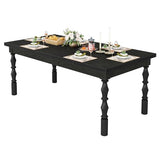 62” Farmhouse Large Rectangle Kitchen Table, Modern Dinner Table Kitchen & Dining Room Furniture with Carved Turned Legs