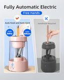 Zmol Electric Pencil Sharpener, Pink Bunny Pencil Sharpener for Colored Pencils, Auto in & Out