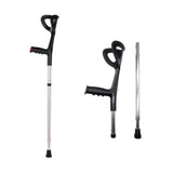 Lightweight Foldable Forearm Crutch, Aluminum Walking Stick,Height Adjustable, Ergonomic Handle with Comfortable Grip 2ZG-02BM (Silver)