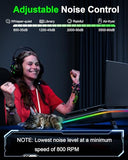 PRO Gaming Laptop Cooling Pad, RGB Laptop Cooler Stand with Powerful Turbofan (3500 RPM), Height Adjustable Laptop Fan Cooling Pad