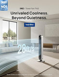 DREO Tower Fan for Bedroom, 42 Inch 120° Oscillating Fan, 20dB Quiet DC Motor, 28ft/s Velocity Bladeless Standing Fan with 12 Speeds, 4 Modes, 12H Timer Cooling Fans for Home, Living Room