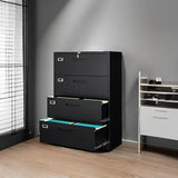 File Cabinet with Lock, 4 Drawer Large Metal Filing Cabinet,Home Office Lockable Storage Cabinet for Hanging Files