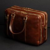 Time Resistance Leather Laptop Briefcase - Full Grain Leather Computer Bag for Men