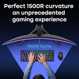 Amzfast 34 Inch 240Hz Curved Gaming Monitor UWQHD (3440x1440), AMZG34C8 Pro
