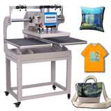 PUQEOAO 16x24 Inch Heat Press Machine Pneumatic Sliding Dual Platen with Infrared Positioning