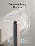 DREO Smart Tower Fan Voice Control, 120° Oscillating Fan Works with Alexa/Google/App/Remote, 42 Inch, 20dB Quiet DC Bladeless Fan for Bedroom,12 Speeds, Floor Fan for Home, Office