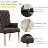 adochr Upholstered Fabric Accent Dining Chair, Elegant Tufted Club Dining Room