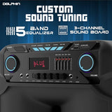 Dolphin BoxParty 1500: High Power 15" Woofer w/Loud & DEEP BASS | Portable Party Bluetooth Speaker with Sound Activated Lights