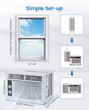Window Air Conditioner, 5000 BTU Window-Mounted Room Air Conditioners Cool up to 150 Sq. Ft, Mechanical Control Panel AC Unit with Complete Install Kit, 2 Efficient Cooling & Fan Settings, 115V