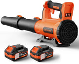 Leaf Blower Cordless with 2× 5.0Ah Batteries and Charger, 21V Electric, Lightweight Battery Powered Blowers for Lawn Care, Yard, Patio Cleaning