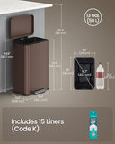 SONGMICS Trash Can, 13 Gallon (50 L) Garbage Can for Kitchen, with Lid