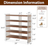 YQJJGL Shoe Rack for Entryway, Solid Wood and Acrylic Structure Shoe Stand, 5-Tier Modern Shoe Shelf, Ideal for Small, Living Room and Walk-in Closet