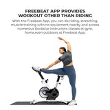 Freebeat Boom Basic Smart Indoor Cycling Bike, Swiss Design Space-Saving Exercise Bike for Home, Auto Resistance, Stationary Bike with Screen (Arctic White)