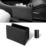 Car Trash Can, Auto Leather Trash Bin Garbage Organizer Holder with One Roll Trash Bag, Mini Foldable Dustbin Storage Bag Container (Black)