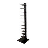 11-Tier Veal Metal Spine Boohelf, Tall Narrow Floating Bookcase for Smals, Modern Black Book Tower for Living Room, Bedroom, Office Sto Soluts