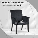 Giantex Office Waiting Room Chairs, Fabric Executive Guest Chair, Upholstered Reception Chair with Padded Arms, Backrest