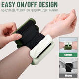 INDEPANDIA Wrist & Ankle Weights for Women and Men, 2lbs Pair Adjustable Silicone Weighted Bangles for Arm & Leg Workouts, Gradient Green