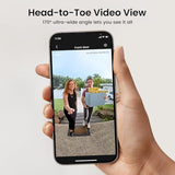 aosu Doorbell Camera Wireless- Head-to-Toe View, 2.4GHz WiFi Video Doorbell with Chime