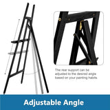 Frame Wooden Display Easel - Adjustable Lyre Beechwood Studio Easel Stand Holding Canvas Up to 90", Inclinable