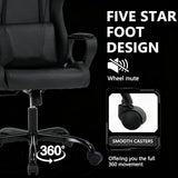 Black Gaming Chair | Ergonomic High Back Desk Chair Racing Style with Lumbar Support, Headrest & Arms