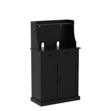 ARTPOWER 54" Kitchen Microwave Cabinet/Stand with Storage and Drawers, Pantry Storage Cabinet with Hutch & Adjustable Shelves for Kitchen, Dining Room, Living Room, Hallway in Black