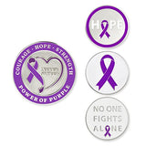 PinMart's Purple Ribbon Awareness Golf Essentials Gift Set, Golf Divot Tool, Hat Clip