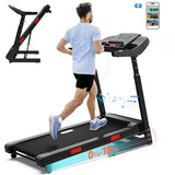 CIIHI Treadmill with Auto Incline - Adjustable Height Handrail 15% Auto Incline Treadmill with 400 lbs Capacity - Foldable Running Machine