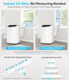 12,000 BTU Portable Air Conditioner Cools Up to 550 Sq.Ft, Auto-Evaporation Low Noise Portable AC Unit with Remote Control Fits for Large Room, Office, Garage, White