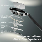 LED Desk Lamp for Home Office, Eye-Care Double-Sided Desk Light with Stepless Dimmable Knob Remote