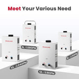 GASLAND BS264 Outdoor Propane Tankless Water Heater 2.64GPM, 10L Portable Hot Water Heater for Cabin, Barn, Camping, RV, Overheating Protection, Easy to Install, White