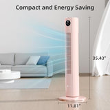 Antarctic Star Tower Fan Portable Floor Fans 85°Oscillating Fan Quiet Cooling 12H Timer Remote Control Standing Bladeless Electric 3 Wind Speeds 4 Modes Bedroom Office,36 inch, Pink