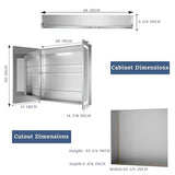 ExBrite 36" x 36" Lighted Medicine Cabinet with Mirror